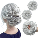 Hair Bun - Light Silver Grey
