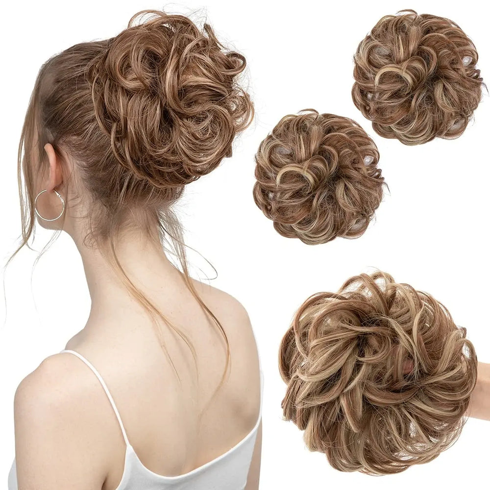 Hair Bun - Chestnut Brown/Blonde