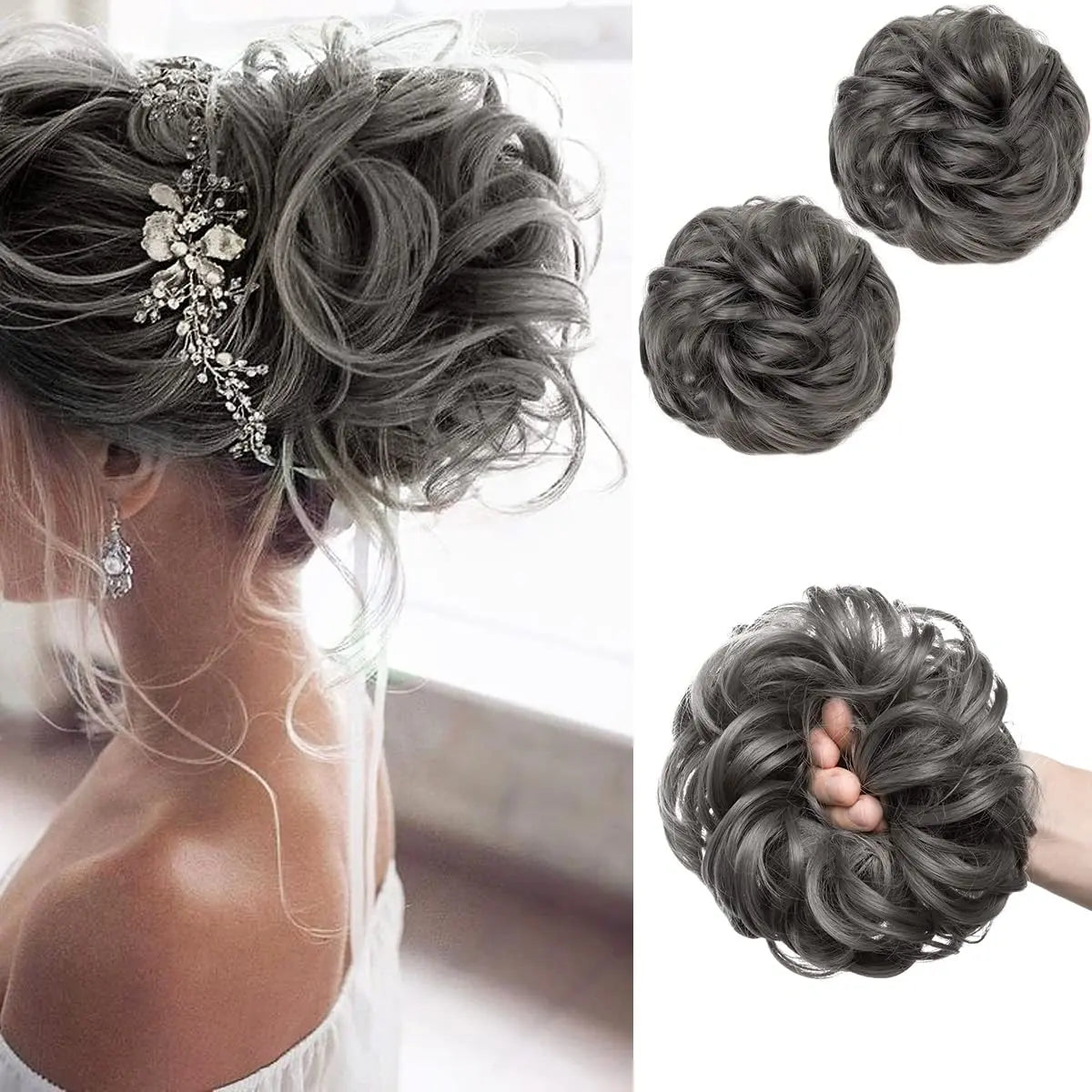 Hair Bun(2pcs) - Dark Grey