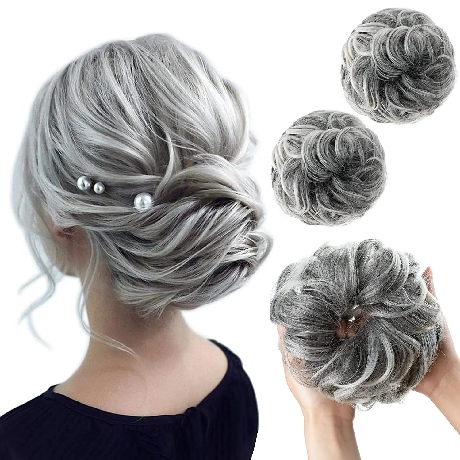 Hair Bun - Grey Blonde