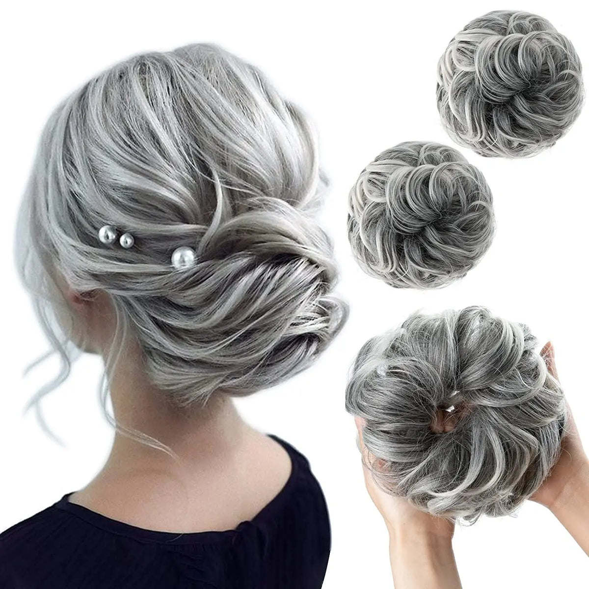 Hair Bun - Grey Blonde