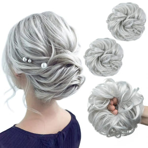 Hair Bun - Light Silver Grey